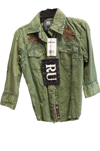 Resistol Girl's Long Sleeve Green Shirt