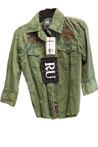 Resistol Girl's Long Sleeve Green Shirt