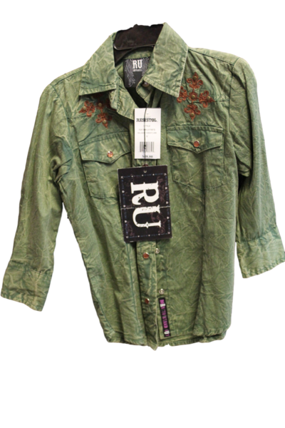 Resistol Girl's Long Sleeve Green Shirt
