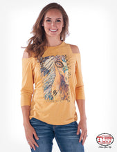 Load image into Gallery viewer, Cowgirl Tuff Cold Shoulder 3/4 Sleeve Shirt