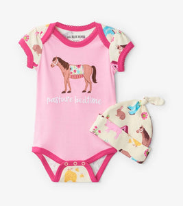 Little Blue House Pasture Bedtime Onesie & Hat