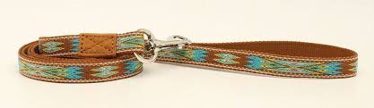 DBL Barrel Teal & Brown Woven Dog Leash