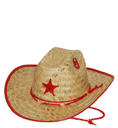 Palm Straw Hat Sheriff Pink