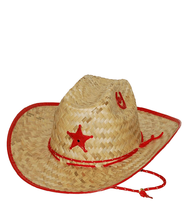 Palm Straw Hat Sheriff Pink