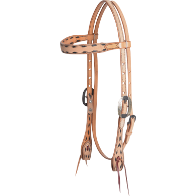 Browband Headstall with Buck Stitching