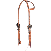 Load image into Gallery viewer, Slip Ear Headstall with Rosebud Tooling