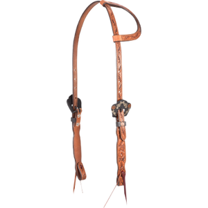 Slip Ear Headstall with Rosebud Tooling