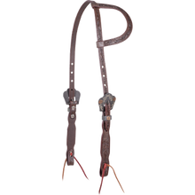 Load image into Gallery viewer, Slip Ear Headstall with Rosebud Tooling