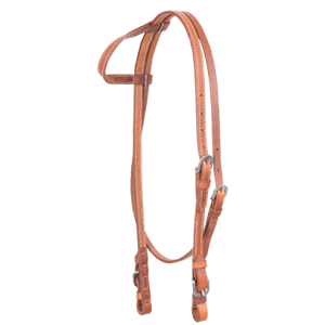 Stitched Harness Slip Ear Headstall with Throatlatch and Buckle Ends