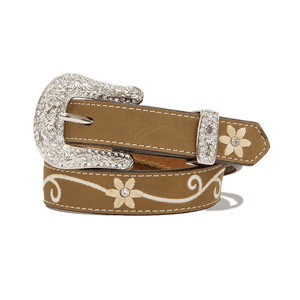 Nocona Embroidered Flower & Scroll Belt Girls