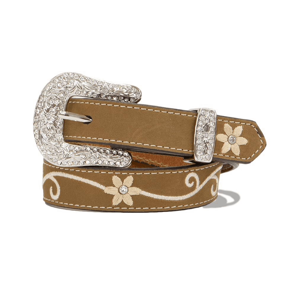 Nocona Embroidered Flower & Scroll Belt Girls