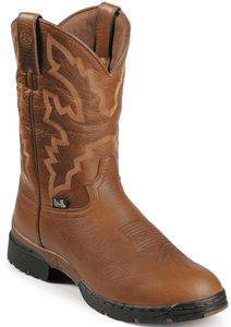 Justin Men's George Strait Twang Tan Waterproof Cowboy Boots