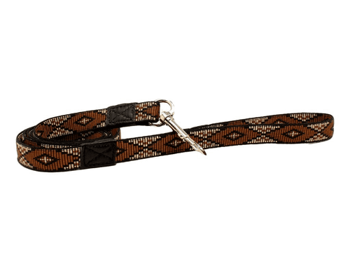 DBL Barrel Brown, tan, black Woven Dog Leash